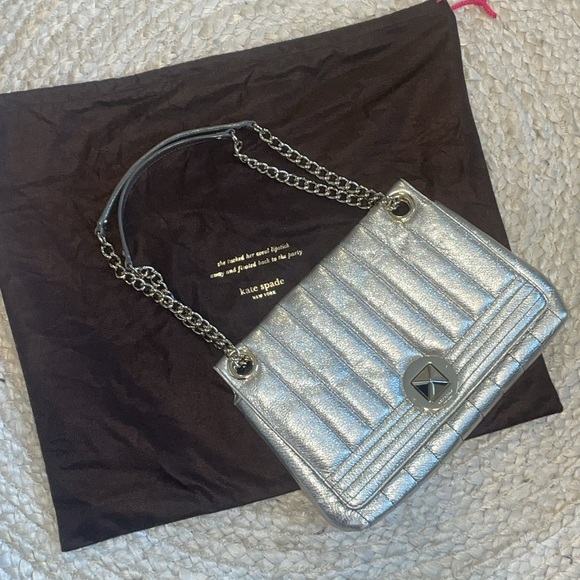Quilted Metallic Champagne Kate Spade Purse - Picture 15 of 15
